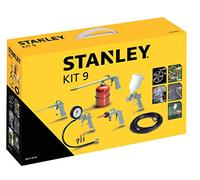 Stanley Kit d'accessoires multi-air comprimé 9 avec gonfleur de pneus, pistolet de soufflage, pistolet pulvérisateur, pistolet pulvérisateur, pistolet de lavage et tuyau à air comprimé pour