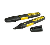 Stanley Marqueur permanent FatMax 0-47-314 – pointe large biseautée noir, 2 pièces