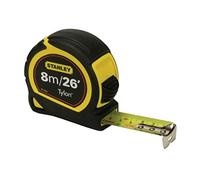 STANLEY Mètre Ruban Tylon 8m/26ft avec Crochet d'Ancrage TRU-ZERO, Mètre Ruban Rétractable, Haute Visibilité, 8m x 25mm, 0-30-696