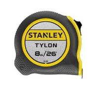 STANLEY Mètre Ruban Tylon 8m/26ft avec Crochet d'Ancrage TRU-ZERO, Mètre Ruban Rétractable, Haute Visibilité, 8m x 25mm, 0-30-696