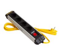 Stanley Multiprise 4 Prises Avec Interrupteur IP20 Câble 3m Boîtier Aluminium