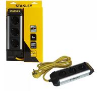 Stanley Multiprise Aluminium 3 Prises IP20 2 m Argent Avec Interrupteur