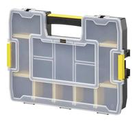 STANLEY Organisateur Sortmaster Junior, 14 compartiments, 1-97-483 | Couvercle transparent, empilable avec d'autres organisateurs Sortmaster, poignée de transport confortable