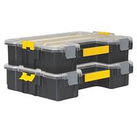 STANLEY Fatmax Lot de 2 organiseurs étanches - 10 compartiments amovibles, charge 8kg