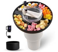 Stanley Plateau à goûter pour tasse Stanley de 1,2 l | 4 compartiments en silicone avec kit d'accessoires pour tasse Stanley, fond de bottes et capuchons de paille, convient aux tasses Quencher H2.0