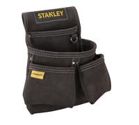 Stanley Stst1-80116 Porte-Outils En Cuir Qualité Supérieure - 4 Poches - Accroche Spéciale Mètre - Renforts Par Rivets - Double Couture Piquée - Passage Lare Pour Ceinture - 30 X 7 X 33 Cm Marron