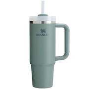 Stanley Quencher H2.0 FlowState Gobelet isotherme en acier inoxydable avec couvercle et paille pour eau, thé glacé ou café, smoothie et plus encore, schiste, 0,89 l
