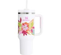 STANLEY Quencher H2.0 FlowState Gobelet isotherme en acier inoxydable avec couvercle et paille Pour eau, thé glacé ou café (Frost Tropic, 887 ml)