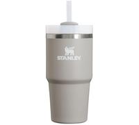Stanley Quencher H2.0 FlowState Gobelet isotherme en acier inoxydable avec couvercle et paille pour eau, thé ou café glacé, smoothie et plus encore, gris (Ash), 600 ml