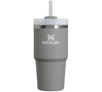 Stanley Quencher H2.0 Gobelet avec paille 591 ml - Couvercle Flowstate à 3 positions - Porte-gobelet compatible avec les voyages - Gobelet isotherme en acier inoxydable - Sans BPA - Gris pierre