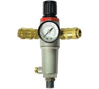 Stanley Réducteur de pression avec manomètre 152172XSTN - Filtre, réducteur de pression et manomètre - Max. 10 bar - Lecture en bar/PSI - 3/4" M + 2 raccords rapides