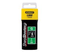 Stanley Résistant Agrafes 6mm 1000 Également Connu Comme Type 4 Ou 11 Ou 140