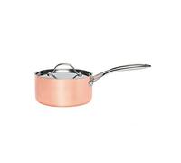 Stanley Rogers Faitout Copper Tri-Ply Ø 18 cm avec couvercle - Acier inoxydable de qualité supérieure avec revêtement antiadhésif, résistant aux coupures, manche long et ergonomique, pour tous les
