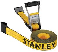 Stanley S10000F Sangle à cliquet avec Crochets Plats Noir/Jaune 5,1 cm x 8,6 m Charge de Travail sûre 1,5 kg Résistance à la Rupture 4,5 kg