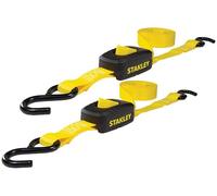 Stanley S2001 Lot de 2 Sangles d'arrimage Cambuckle fermées (1 po x 10 pi) 1 LB Résistance à la Rupture Noir/Jaune