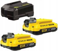 Stanley SFMCB12D2 Fatmax V20 Starter Kit 2x Batterie 18V 2.0 Ah + Chargeur de batterie