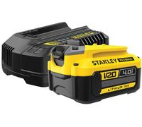 Kit 1 batterie LITHIUM-ION 18V 4Ah et Chargeur 2Ah Gamme V20 - STANLEY Fatmax SFMCB14M1-QW