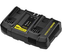 Stanley FATMAX Double Chargeur 18V 4Ah Technologie Améliorée Gamme FATMAX V20 SFMCB24-QW Multicolore