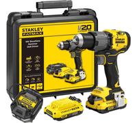 Perceuse visseuse à percussion sans fil + 2 batteries 2Ah + chargeur - 18V - Stanley Fatmax - Brushless - SFMCD725D2K-QW