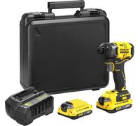 STANLEY FATMAX V20 Visseuse à Impacts Sans Fil 18 V Li-Ion Moteur Brushless 190 Nm 3800 cps/mn avec 1 Mallette 2 Batteries 2 Ah SFMCF820D2K-QW