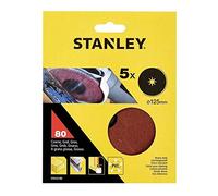 STANLEY STA32190-XJ 5 Discos de lija base fibra ø 125x22 mm. Grano 80