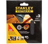 Stanley STA39252-XJ Assortiment de 3 abrasifs excentrique 125mm, P80, 3 pieces