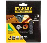 Stanley STA39257-XJ Assortiment de 3 abrasifs excentrique 125mm, P120, 3 pieces