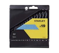 STANLEY STA56025 STA56025-QZ Cassette de 19 forets HSS-R, pour l'acier et les matériaux non ferreux (1, 1.5,2,2.5, 3, 3.5, 4, 4.5, 5, 5.5, 6, 6.5, 7, 7.5, 8, 8.5, 9, 9.5, 10 mm), Noir