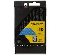 STANLEY STA56030 STA56030-QZ Cassette de 10 forets HSS-R 1, 2, 3, 4, 5, 6, 7, 8, 9, 10mm, Noir