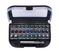 STANLEY STA60490-XJ Coffret Boîte compacte 30 vissage de 25 mm avec la présence d'un Code Couleur + 1 Porte-Embout, Noir