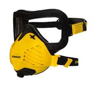 Stanley P3 Combo - Visor and Dust Mask - Face-Fit-Check Technology & Maximum 99.99% - P3 Fitted Filters Included - Goggles and Dust mask for building work, fine dust - Respirator Mask & Sanding Mask