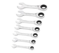 Stanley Clés mixtes courtes à cliquet FMMT82900-0 FATMAX – 7 pièces, étui compact, fourche 15°