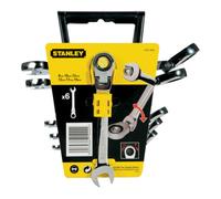 Stanley Clé mixte à cliquet tête indexable – acier chromé anti-corrosion – 12 pans, 5° – Jeu de 6
