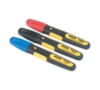 Stanley Marqueurs 0-47-322 FATMAX – 3 couleurs – Pointe fine – Permanent résistant eau/huile