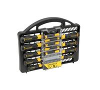 Stanley Stht0-62141 Set de Tournevis 34 Pièces - 13 Tournevis et 20 Embouts - Tournevis Phillips et Torx + Tournevis de Précision - Valise en matière Synthétique - Lames en Acier Inoxydable