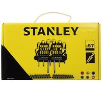 STANLEY Stht0-62143 Coffret De Vissage 57 Pièces - Tournevis Standard / Phillips Et Porte Embouts -Embouts De 25Mm - Tournevis De Précision - Grandes Poignées Souples - Lame En Acier