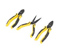STANLEY STHT0-75094 Juego Alicates Control Grip. Universal + corte diagonal + boca larga, Noir/Jaune, Taille unique