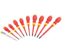 Stanley STHT60032-0 Tournevis isolés VDE (plats+PZ+PH+testeur), jeu de 10 pieces