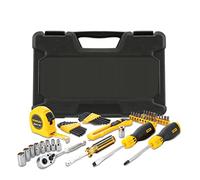 STANLEY STMT0-74864 Composition d'outils - mètre - tournevis - cliquet 1/4 - cutter - douilles - clés males - tournevis porte-embouts - livré dans un coffret résistant - 51 pièces