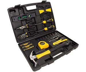 STANLEY STmT0-94248 Composition d'Outils - Cutter - mesure - marteau - Tournevis - Pince - Clés mâles - Porte-Embouts - Cliquet - Finition Chromée Anti-Corrosion - mallette avec 65 pièces