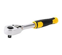 Stanley STMT82663-0 Cliquet 72 Dents - 1/4" - Angle De Reprise 5° - Ejection Facile Et Rapide - Levier D'Inversion En Métal Pratique, Rapide Et Sécurisé - Manche Bi-Matière - Finition Chromée.