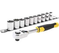 Stanley STMT82670-0 Jeu de douilles + cliquet 72 dents 3/8", 11 pieces