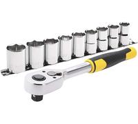 Stanley STMT82671-0 Jeu de douilles + cliquet 72 dents 1/2", 10 pieces