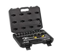 Stanley Coffret de douilles STMT82830-1 – Jeu 24 pièces 1/2" cliquet 72 dents, 2 rallonges, cardan