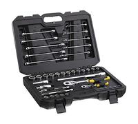 Stanley STMT82832-1 Coffret De Douilles ¼’’ + ½’’ + Clés Mixtes + Cliquet 72 Dents 1/4" Et Cliquet 72 Dents 1/2" - Coffret Compact Et Résistant Avec Attaches Métal - Jeu De 41 Pièces