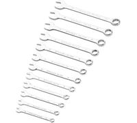 STANLEY STMT82843-0 Clés Mixtes -Forgées En Acier Chromé - Œil Plat - Manche Ergonomique Pour Un Serrage Plus Puissant - Avec Support De Rangement Permanent - 12 Pièces