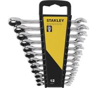Stanley Clés mixtes à cliquet STMT82847-0 – 12 pièces, acier chromé, 72 dents, manche ergonomique