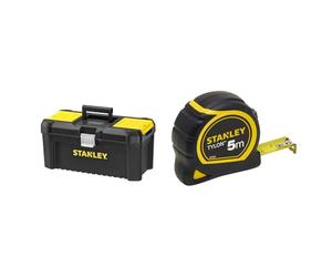 Stanley STST1-75518 Boite À Outils Plastique avec 2 Organiseurs Sur Le Couvercle & 1-30-697 - Mètre Tylon Bi matière 5m X 19mm - Ruban Anti-Corrosion - Blocage Du Ruban