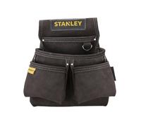 Stanley Porte-outils cuir STST1-80116 — 4 poches, accroche mètre, rivets — Marron 30×7×33 cm