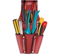 Stanley Stst1-80116 Porte-Outils en Cuir Qualité Supérieure - 4 Poches - Accroche Spéciale Mètre - Renforts par Rivets - Double Couture Piquée - Passage Lare pour Ceinture - 30 X 7 X 33 Cm Marron